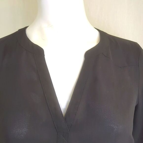 Black Blouse Small Candie's Black Flowy Long Sleeve Shirt Blouse Y2K - Picture 2 of 8